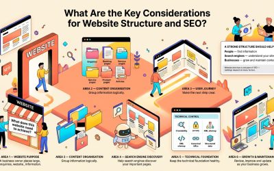 What are the key considerations for website structure and SEO?